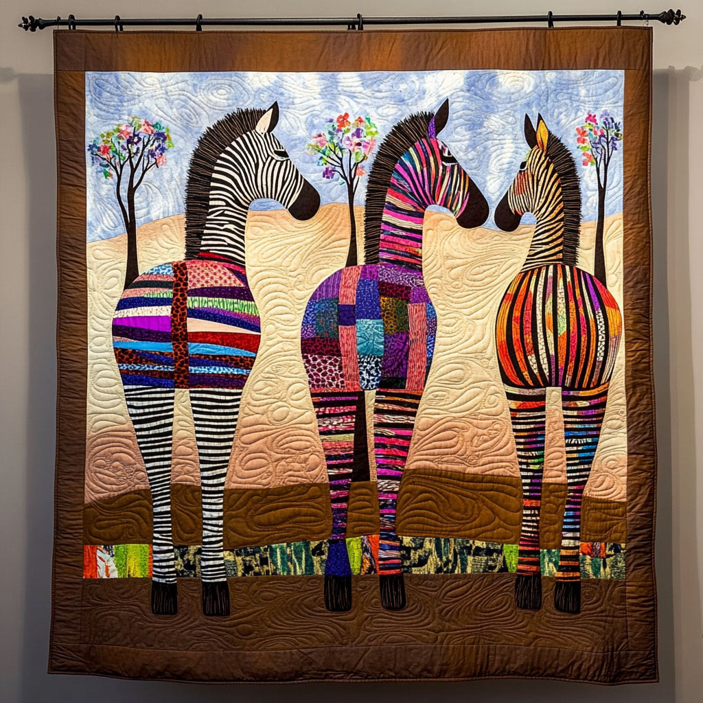 Spirit of the Savanna Quilted Blanket Christmas Room Decor Zebra Print Gifts - Marykun