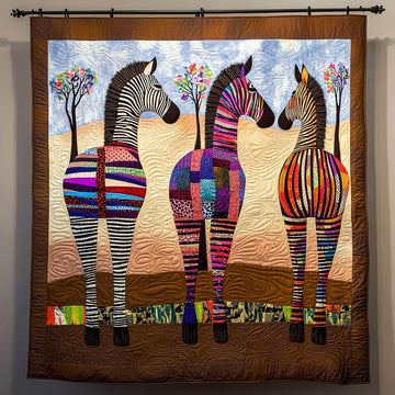 Spirit of the Savanna Quilted Blanket Christmas Room Decor Zebra Print Gifts - Marykun