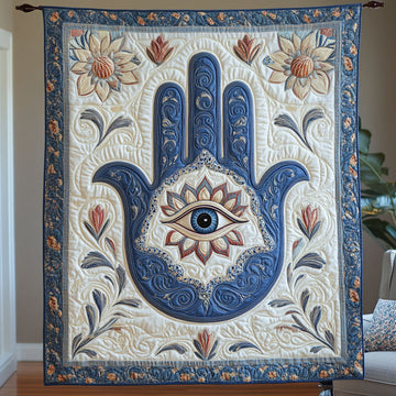 Spiritual Bloom Quilted Blanket Best Throw Blanket Lotus Gifts For Her - Marykun