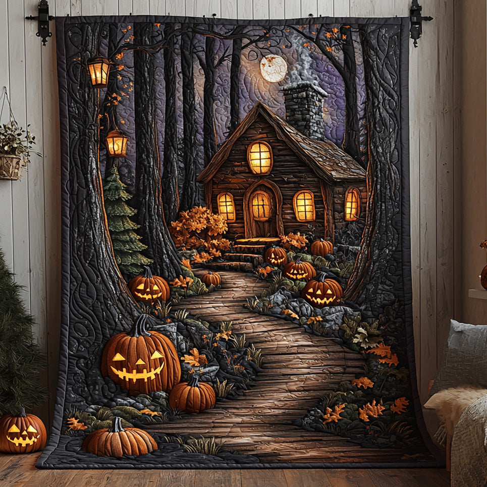 Spooky Trails Quilted Blanket Cute Halloween Blanket Xmas Gifts For Family - Marykun