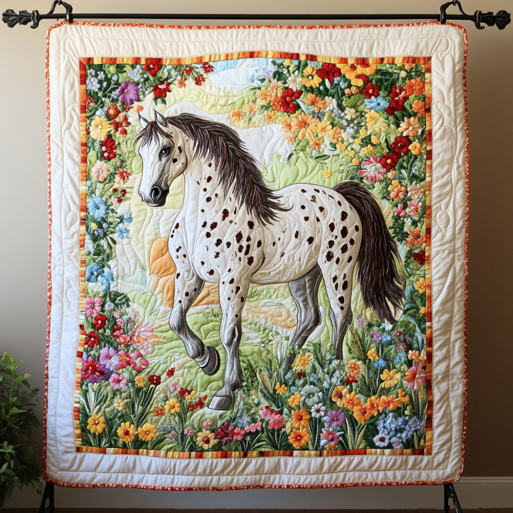 Spotted Beauty Quilted Blanket Cute Throw Blanket Best Gifts For Horse Owners - Marykun