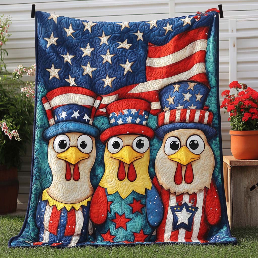 Star Spangled Chicks Quilted Blanket Best Couch Throw Blanket Duck Themed Gifts - Marykun