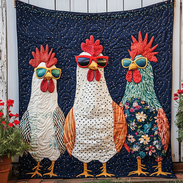 Starry Rooster Style Quilted Blanket Holiday Throw Blanket Gifts For Chicken Wing Lovers - Marykun