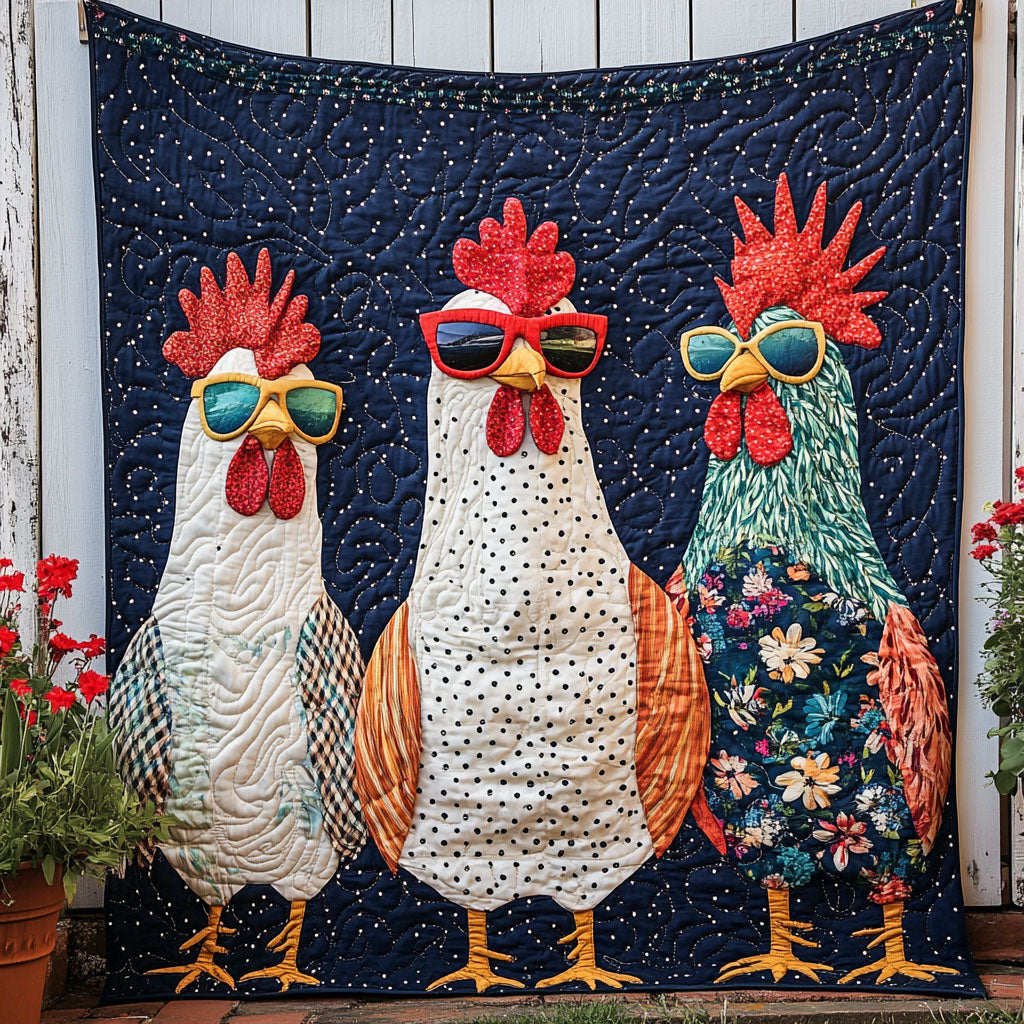 Starry Rooster Style Quilted Blanket Holiday Throw Blanket Gifts For Chicken Wing Lovers - Marykun