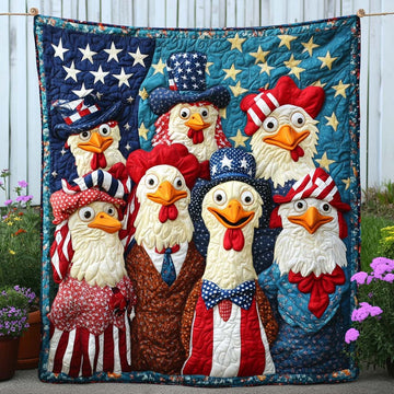 Stars and Beaks Quilted Blanket Xmas Holiday Patriotic Gift Ideas - Marykun