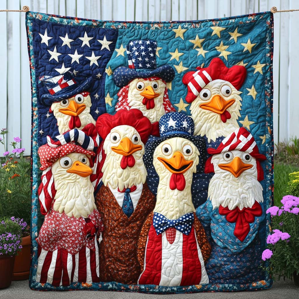 Stars and Beaks Quilted Blanket Xmas Holiday Patriotic Gift Ideas - Marykun