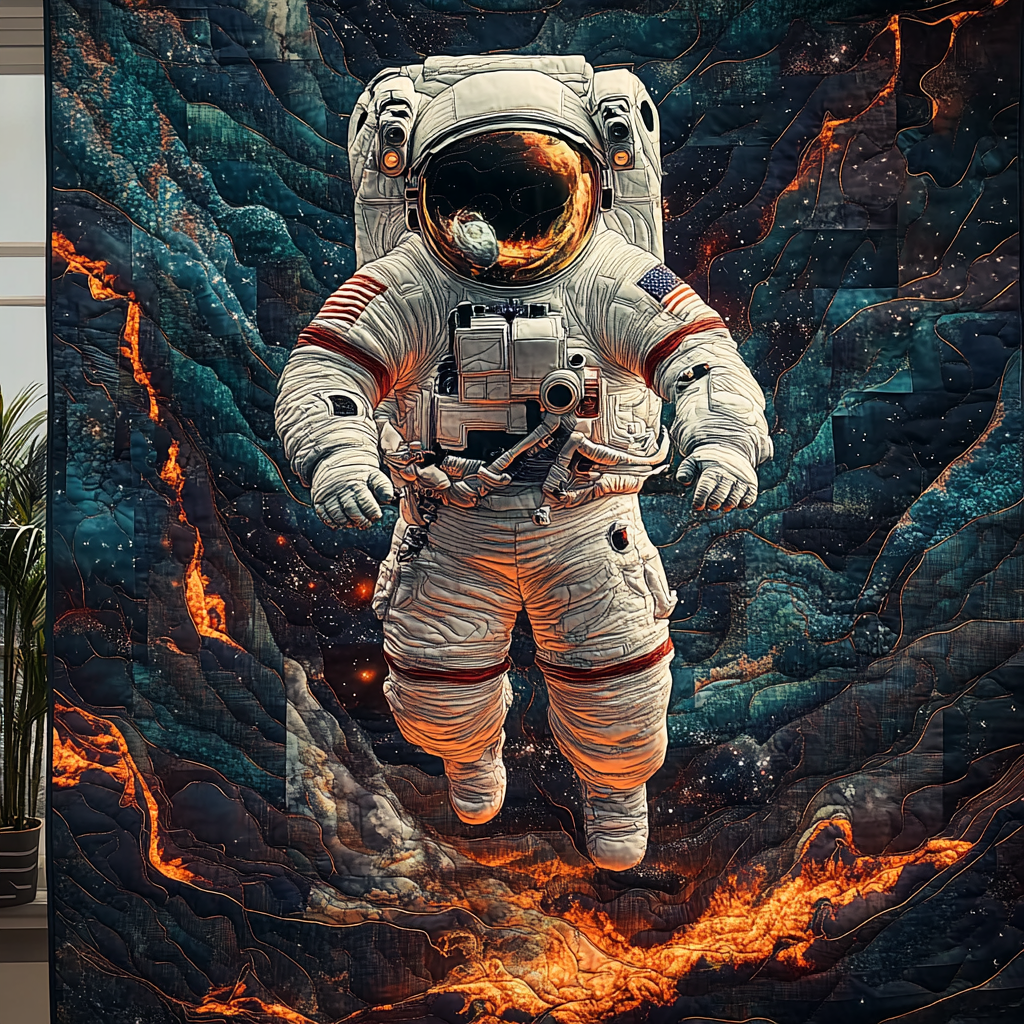 Stellar Journey Quilted Blanket Christmas Room Decor Astronaut Gifts For Adults - Marykun