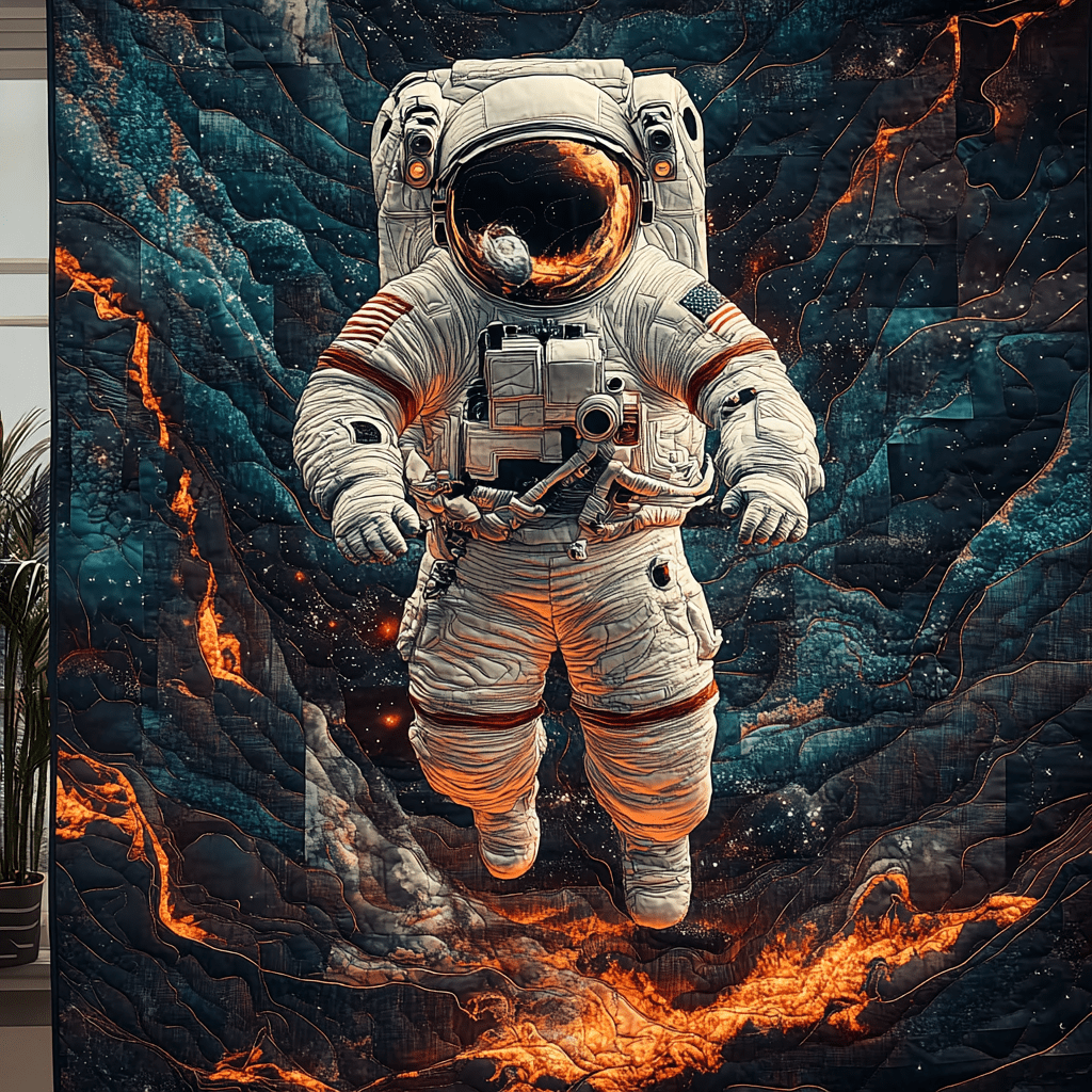 Stellar Journey Quilted Blanket Christmas Room Decor Astronaut Gifts For Adults - Marykun