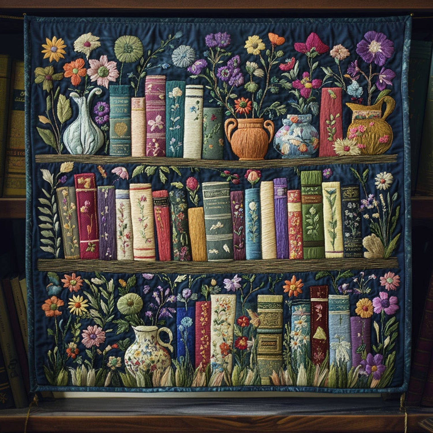 Stories and Blooms Quilted Blanket Bed Christmas Decor Awesome Gifts For Book Lovers - Marykun