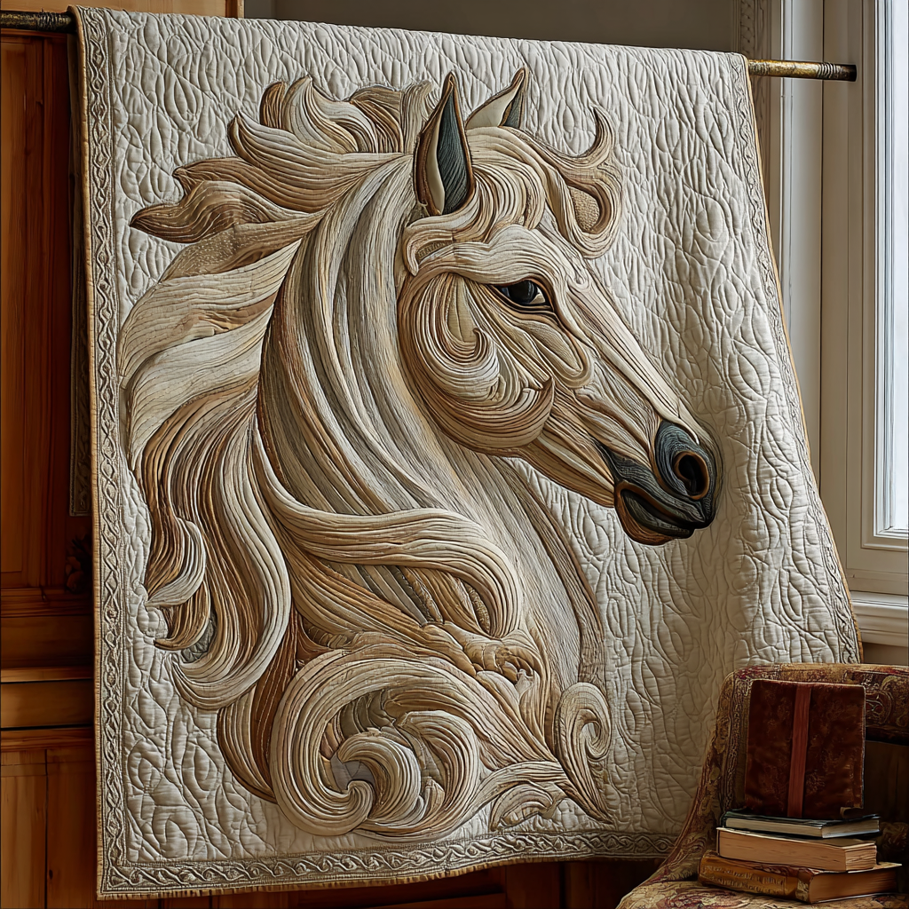Strong Horse Quilted Blanket Christmas Holiday Top Gifts For Lion Lovers - Marykun