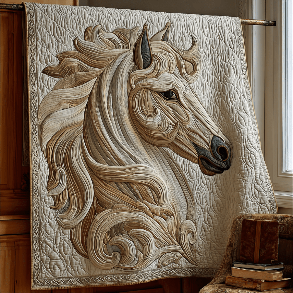 Strong Horse Quilted Blanket Christmas Holiday Top Gifts For Lion Lovers - Marykun
