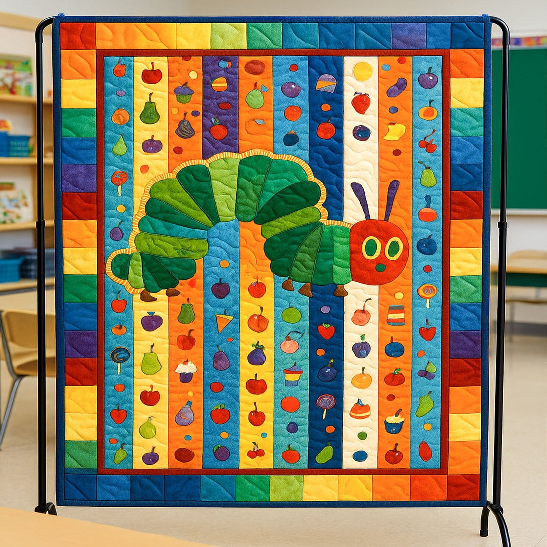 Study Time Stripes Quilted Blanket Best Throw Blanket Back To School Gifts For Kids - Marykun