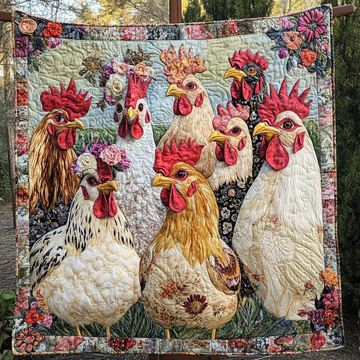 Stylish Hens Quilted Blanket Winter Decor Blanket Patriotic Christmas Gifts - Marykun