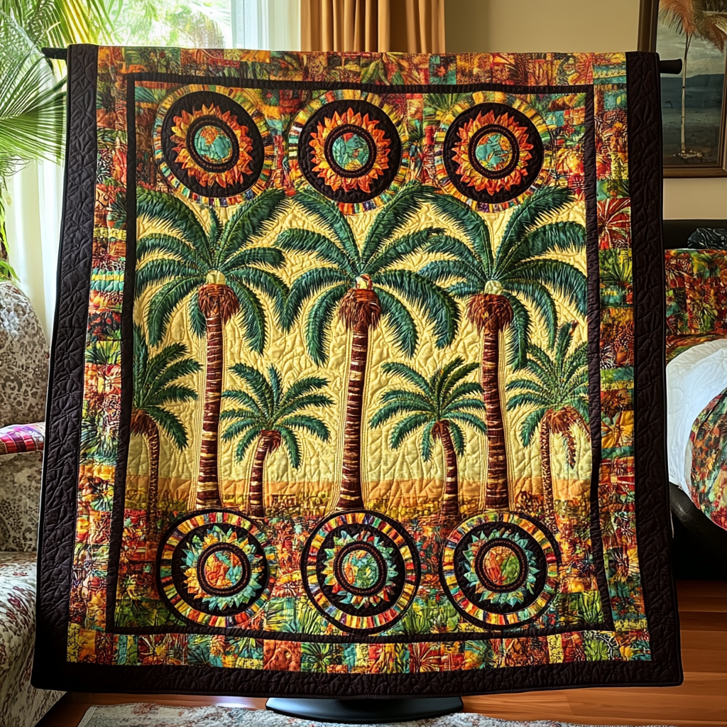 Summer Shade Quilted Blanket Bed Christmas Decor Birthday Gift For Beach Lover - Marykun