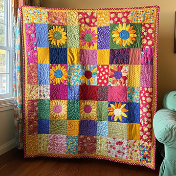 Sunbeam Harmony Quilted Blanket Nice Throw Blanket Sunflower Items For Gifts - Marykun