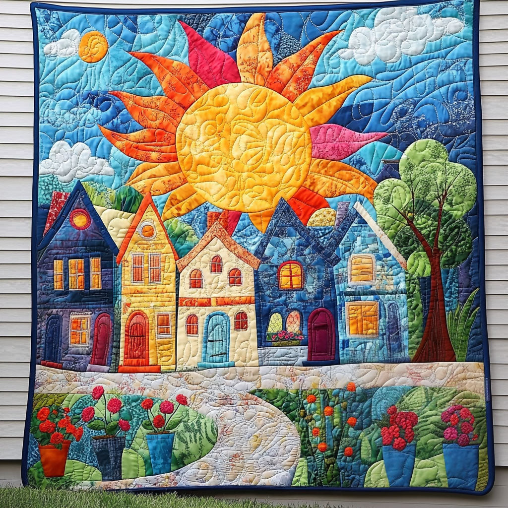 Sunburst Street Quilted Blanket Best Couch Throw Blanket Christmas Gifts For Nature Lovers - Marykun