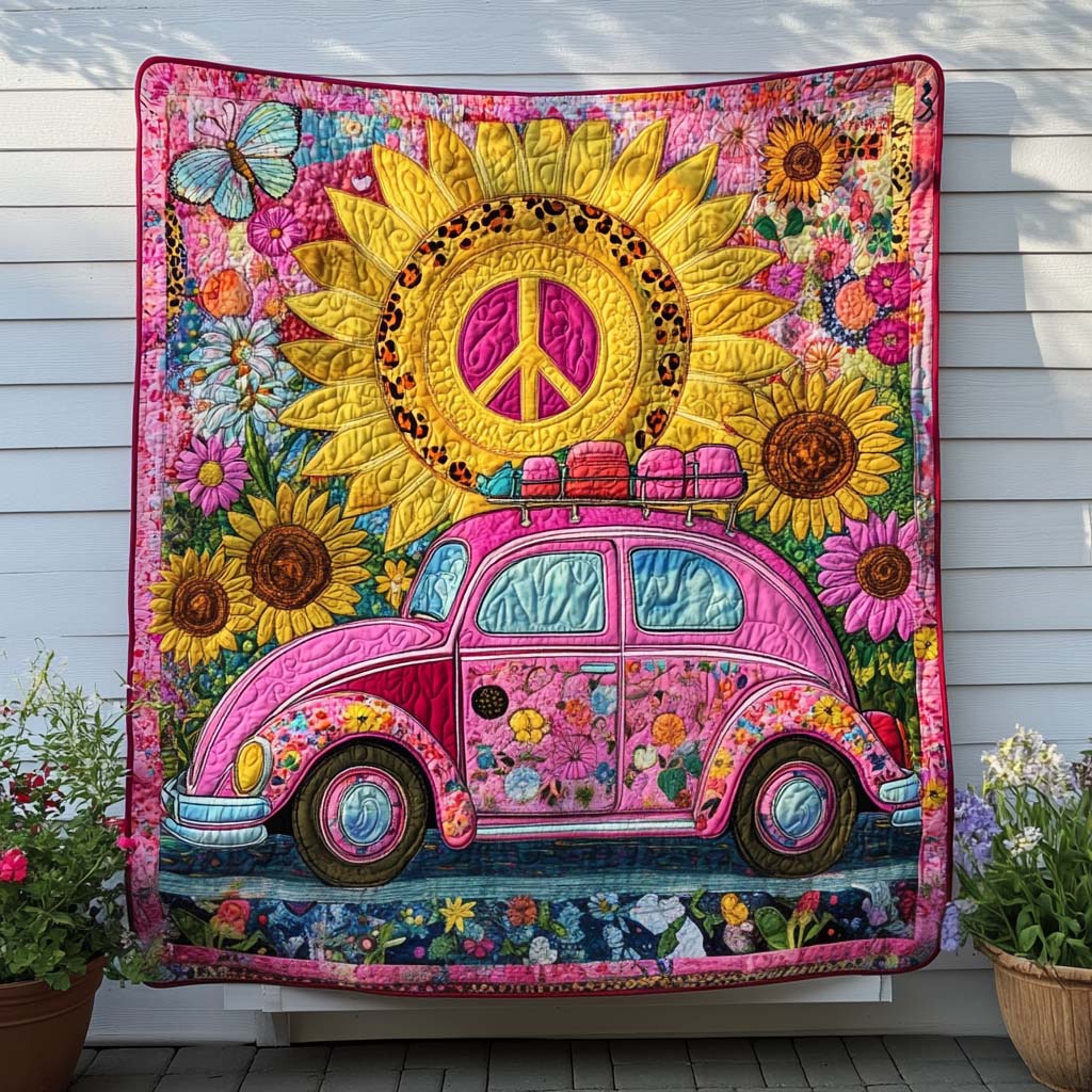 Sunflower Journey Quilted Blanket Bed Christmas Decor Black Cat Presents - Marykun