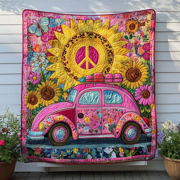 Sunflower Journey Quilted Blanket Bed Christmas Decor Black Cat Presents - Marykun