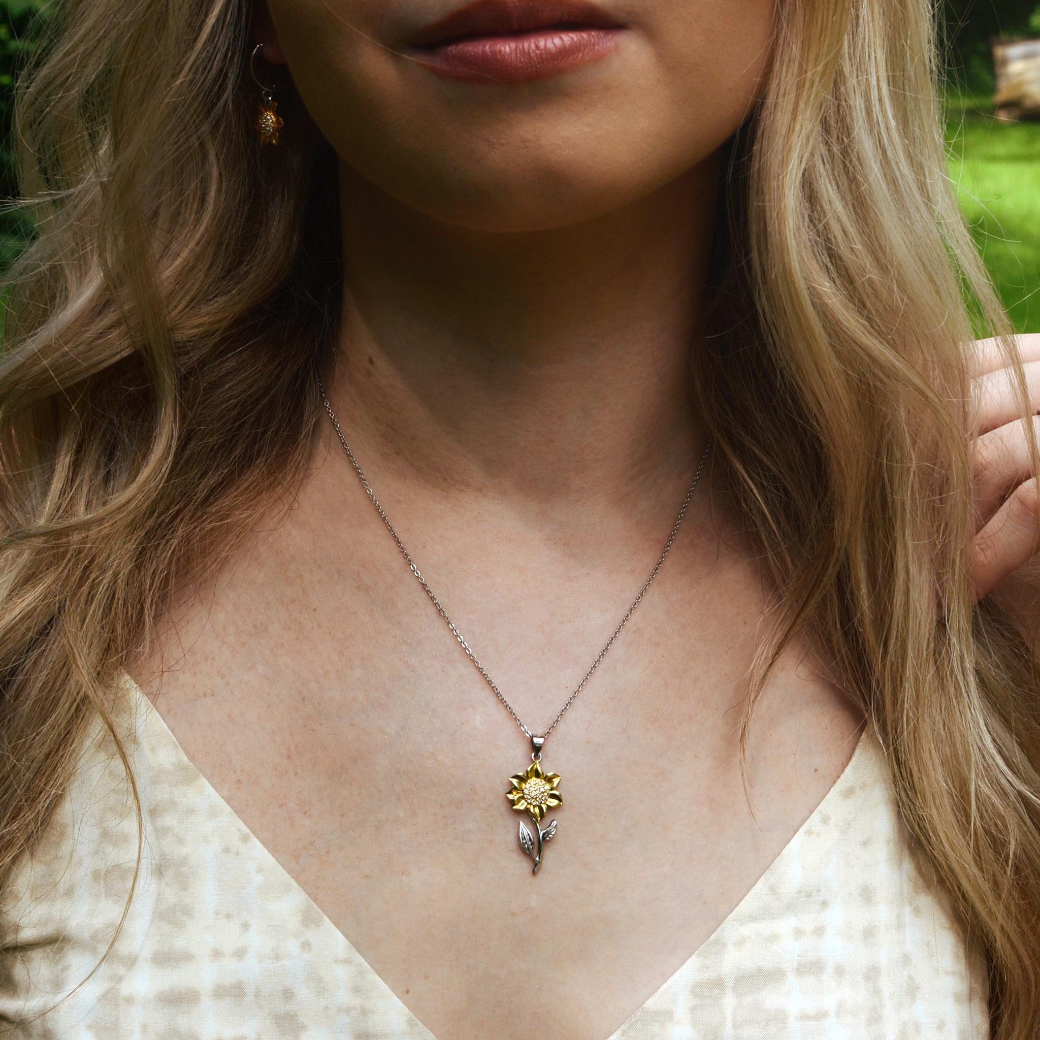 Sunflower Pendant Necklace for Boyfriend's Mom - I owe it all to you