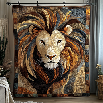 Sunlit Majesty Quilted Blanket Nice Throw Blanket Presents For Lion Lovers - Marykun