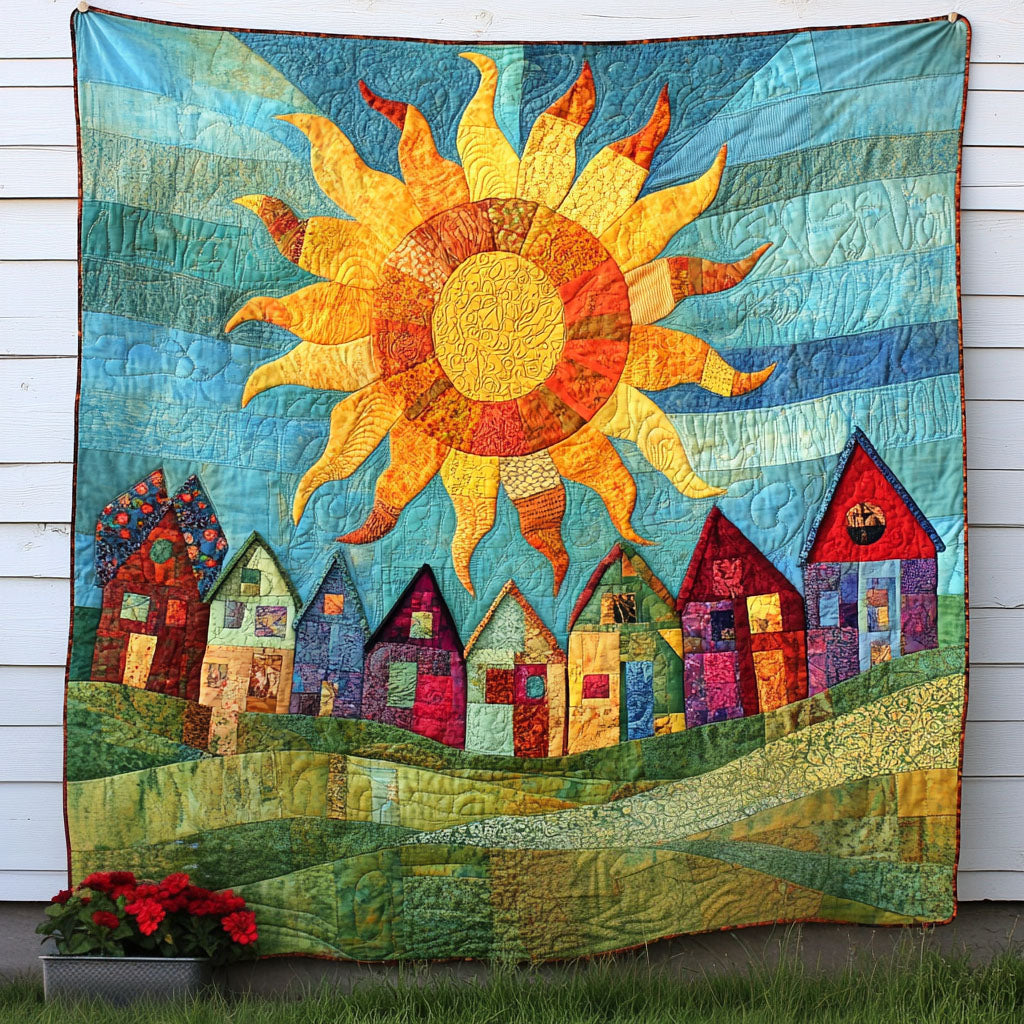 Sunny Blocks Quilted Blanket Cute Throw Blanket Best Dragonfly Gifts For Mom - Marykun