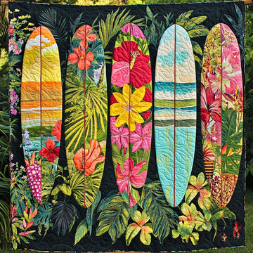 Sunset Shores Quilted Blanket Cute Bedroom Decor Christmas Gifts For Surfers - Marykun