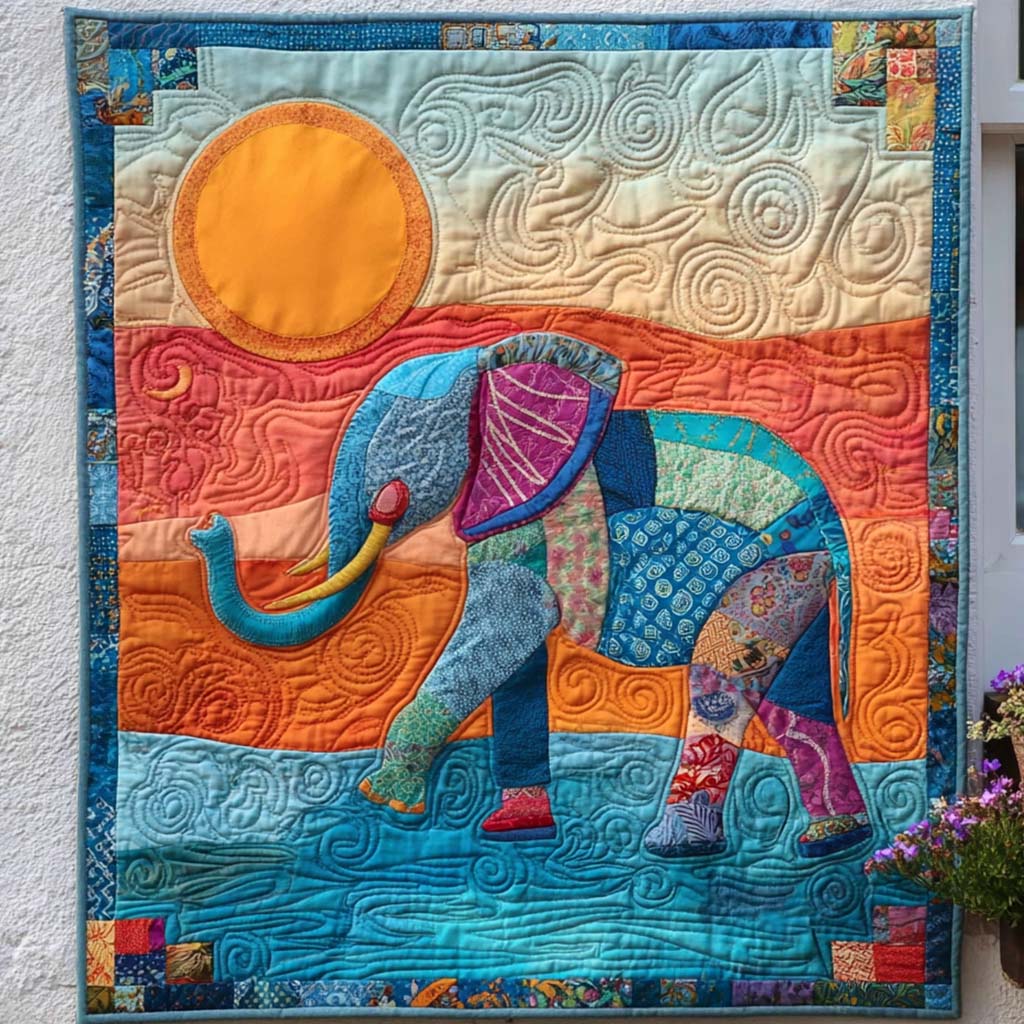 Sunset Stride Quilted Blanket Xmas Holiday Birthday Presents For Horse Lovers - Marykun