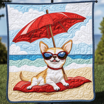 Sunshine Bliss Quilted Blanket Christmas Holiday Chihuahua Gifts Items - Marykun