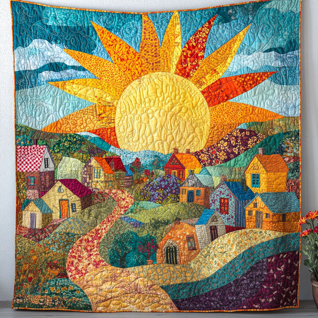 Sunshine Pathway Quilted Blanket Cozy Home Bedding Cute Dragonfly Lover Ideas For Gifts - Marykun