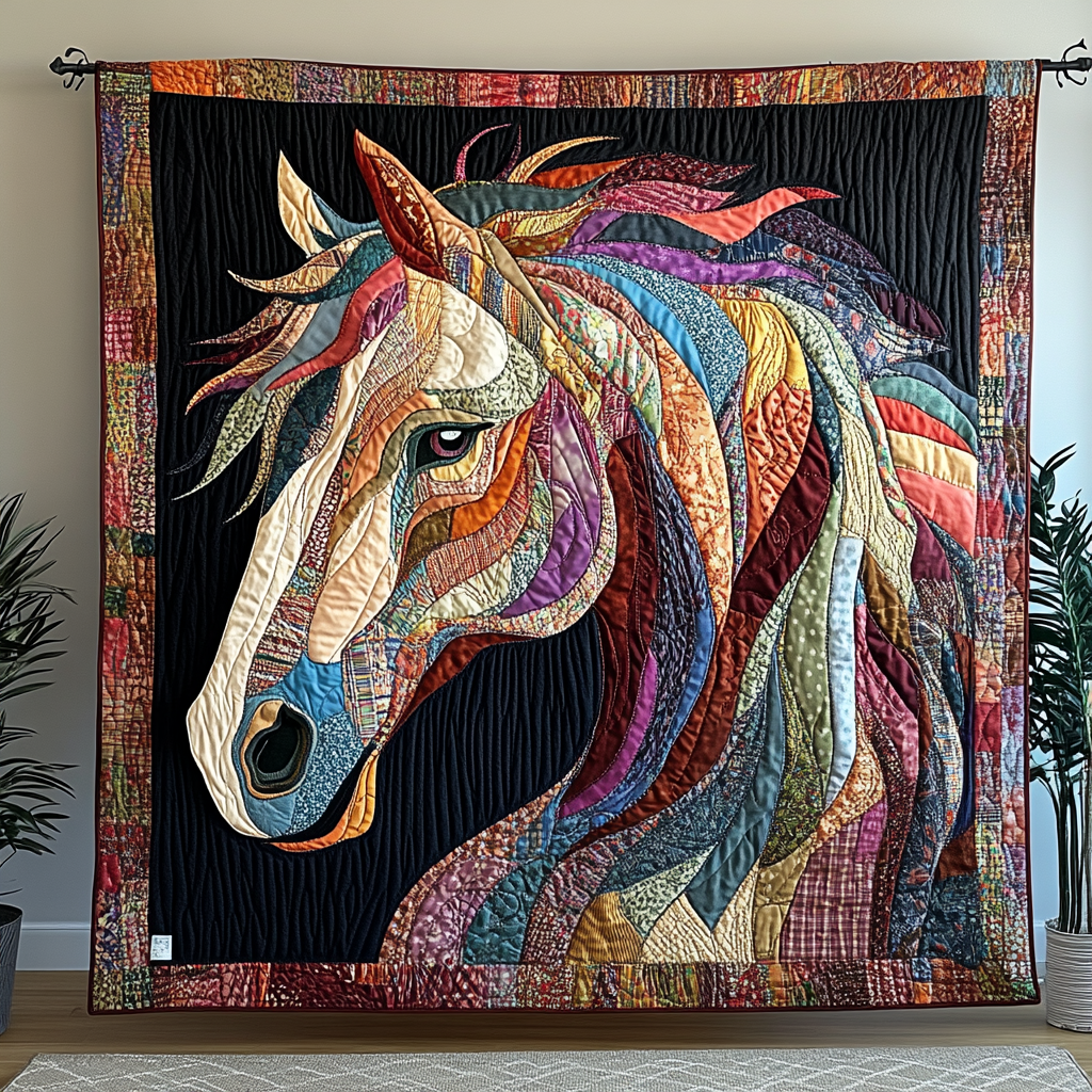 Swift Stallion Quilted Blanket Christmas Bedroom Decor Horse Gifts For Adults - Marykun