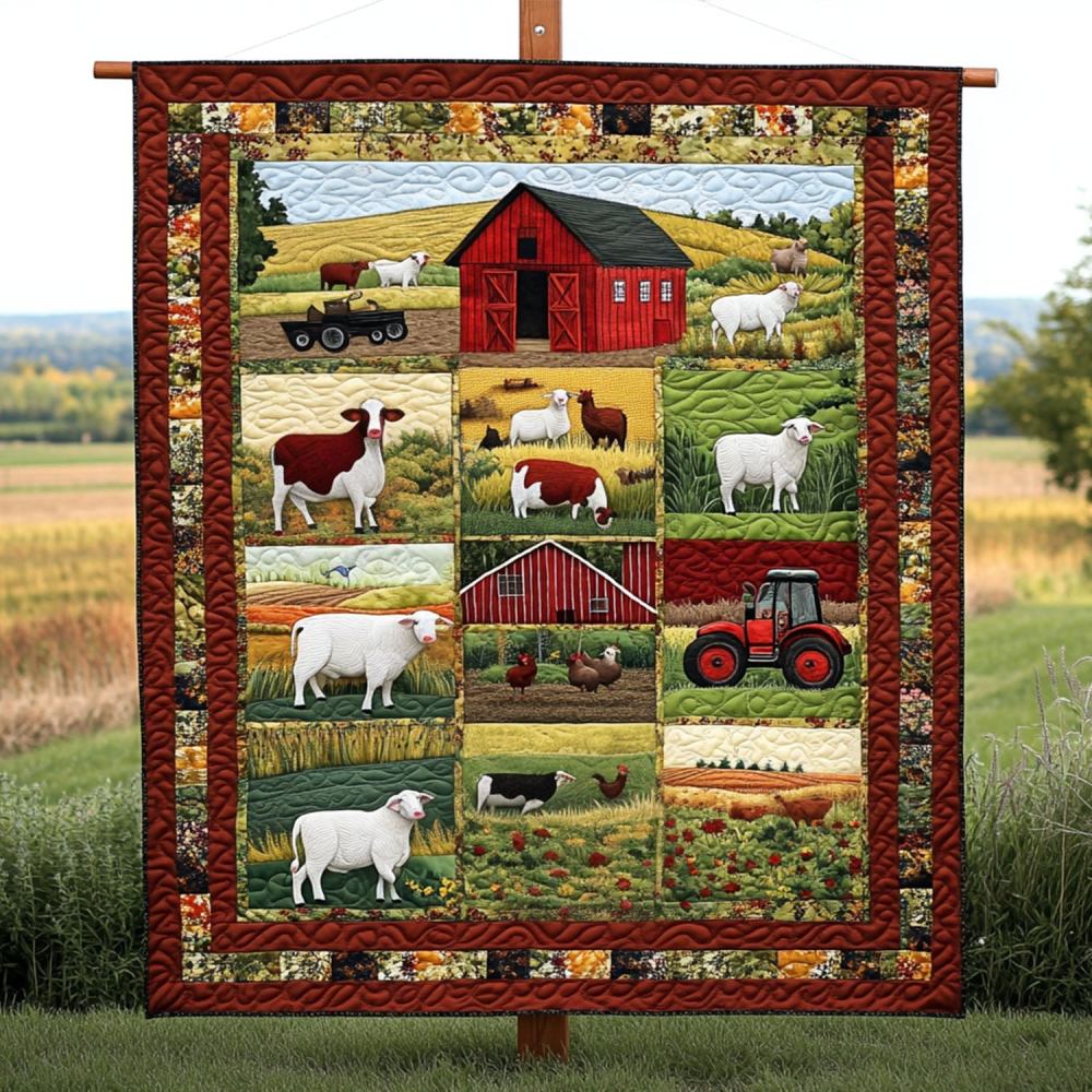 The Barnyard Quilted Blanket Bedroom Decor Christmas Presents For Farmers - Marykun