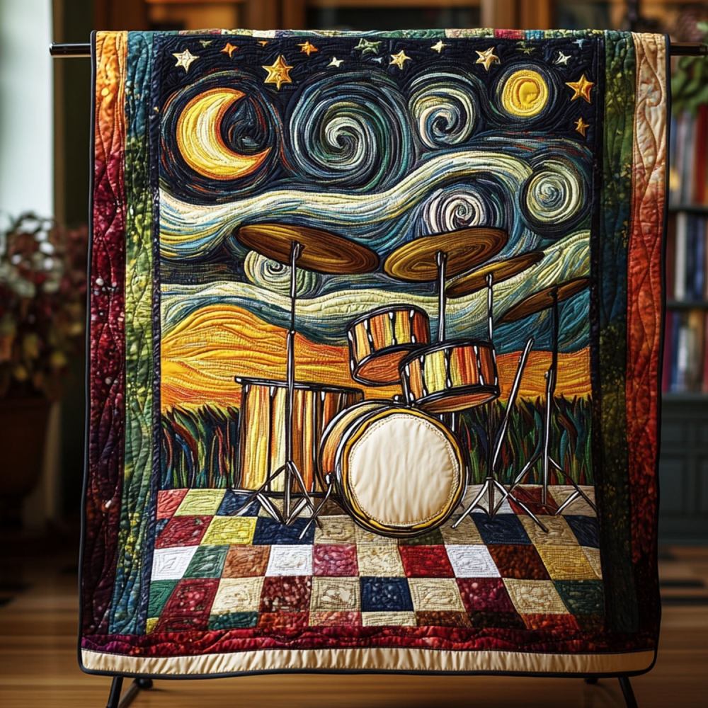 The Beat Goes On Quilted Blanket Best Couch Throw Blanket Xmas Gifts For Drummers - Marykun