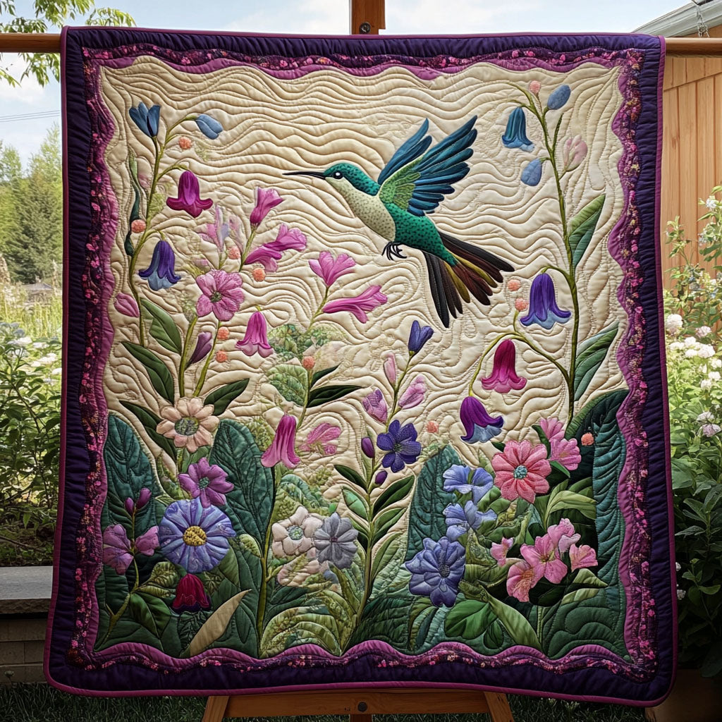 The Essence of Spring Quilted Blanket Best Couch Throw Blanket Best Hummingbird Gifts For Christmas - Marykun