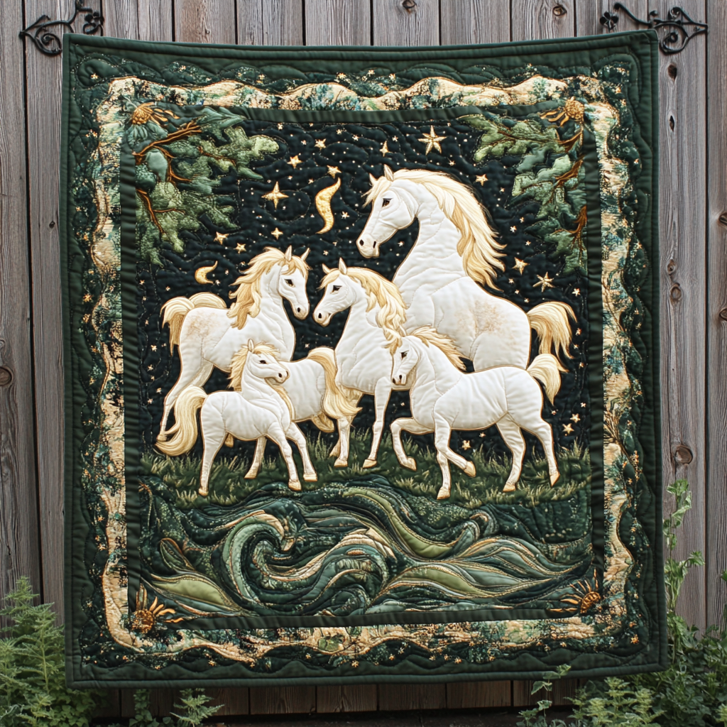 Thunder Hoof Quilted Blanket Bedroom Decor Christmas Gifts For People Who Like Horses - Marykun