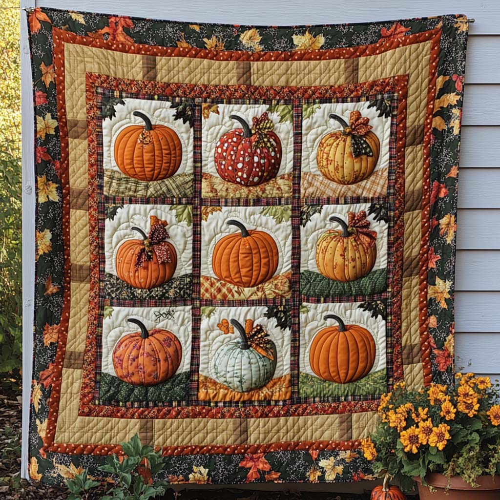 Tranquil Fall Haven Quilted Blanket Fall Decor Blanket Cute Turtle Presents - Marykun