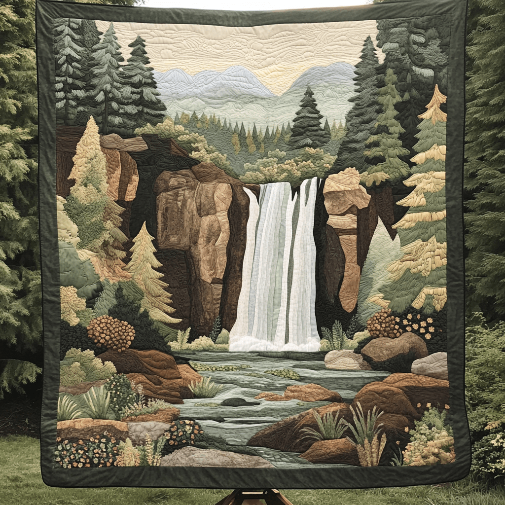 Tranquil Flow Quilted Blanket Christmas Room Decor Unique Gifts For Nature Lovers - Marykun