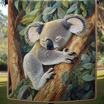 Tree Nap Quilted Blanket Cute Throw Blanket Koala Present Ideas - Marykun