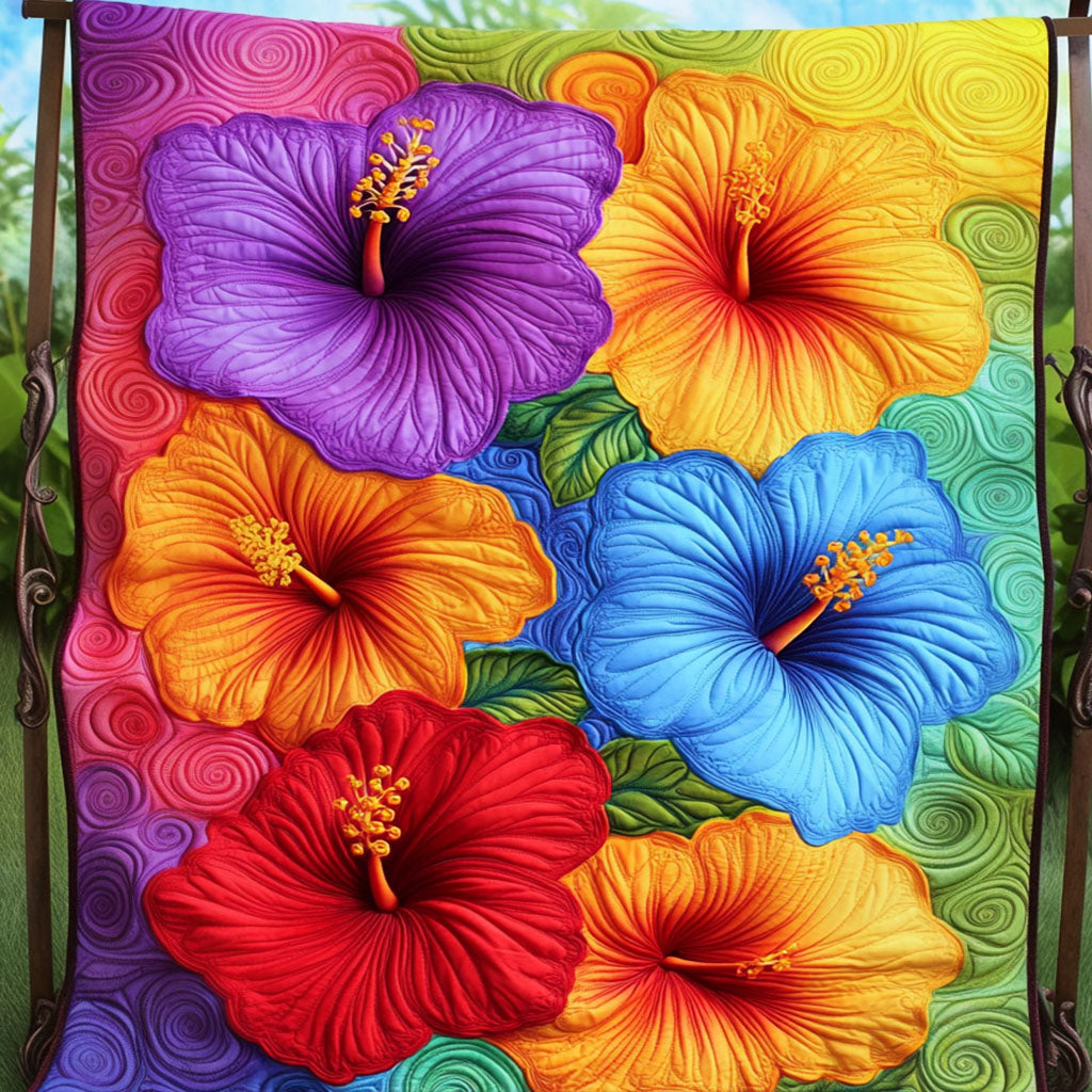 Tropical Bloom Magic Quilted Blanket Best Throw Blanket Presents For Flower Lovers - Marykun