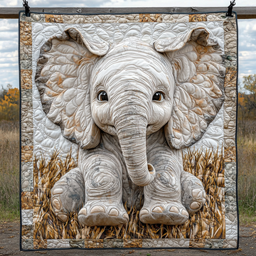 Trunkling Trails Quilted Blanket Christmas Holiday Gifts For Someone Who Likes Elephants - Marykun