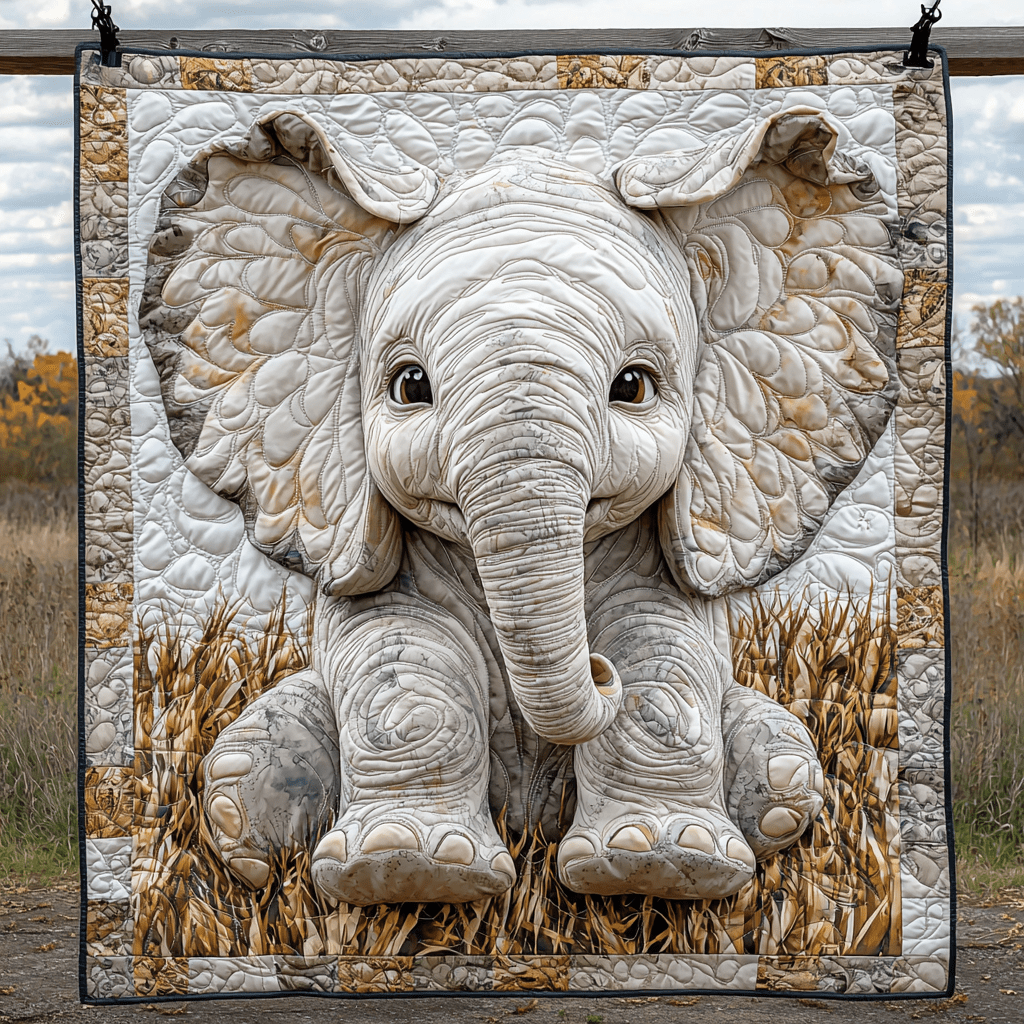Trunkling Trails Quilted Blanket Christmas Holiday Gifts For Someone Who Likes Elephants - Marykun