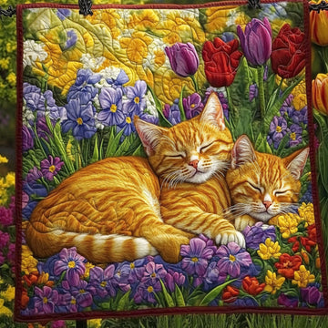 Tulip Dreams Quilted Blanket Christmas Room Decor Cat Present Ideas Xmas - Marykun