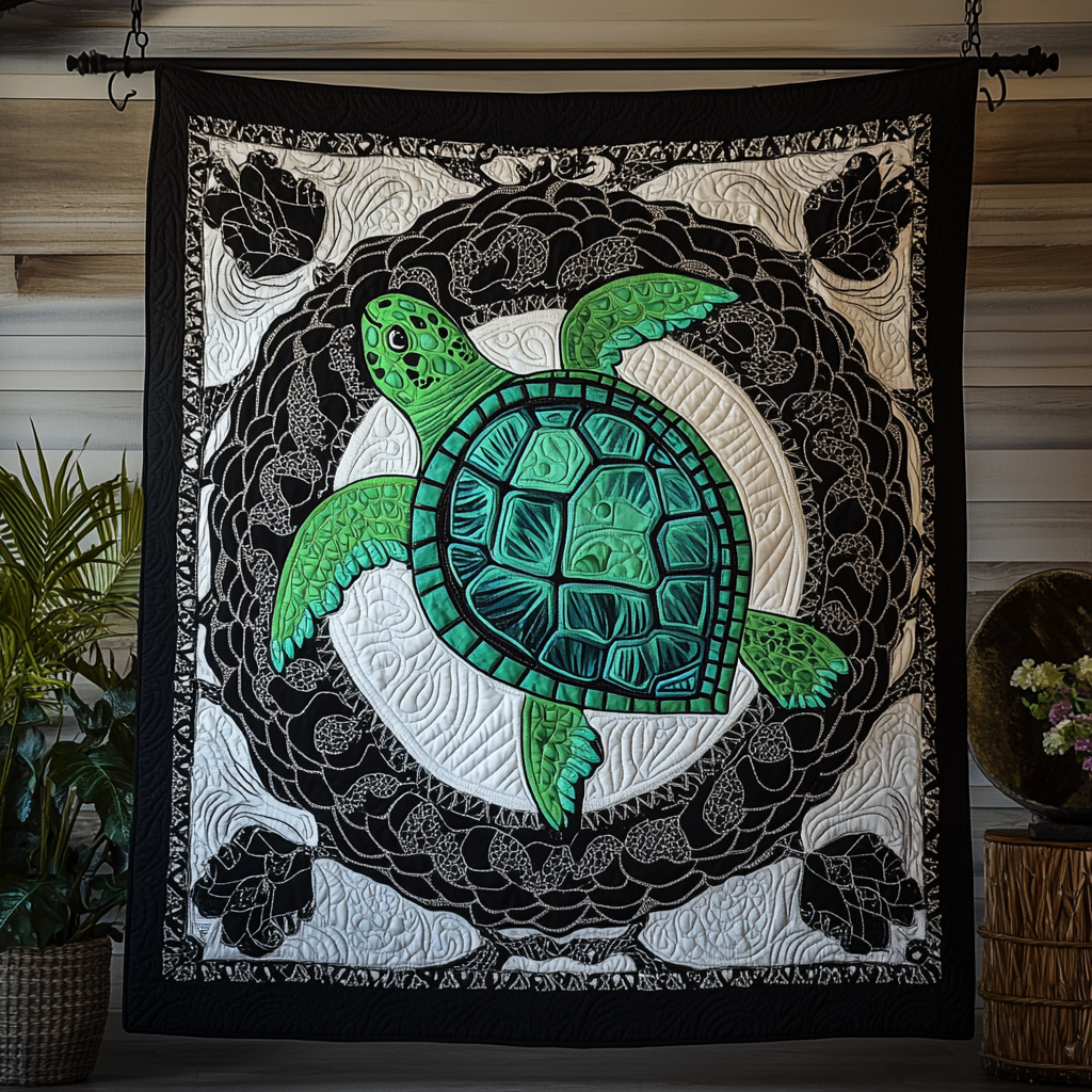 Turtle Island Quilted Blanket Bedroom Xmas Decor Unique Gnome Gifts - Marykun
