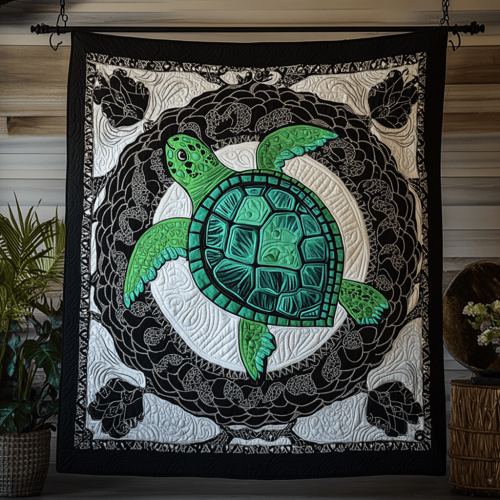 Turtle Island Quilted Blanket Bedroom Xmas Decor Unique Gnome Gifts - Marykun