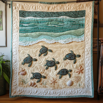 Turtle Spirit Quilted Blanket Holiday Throw Blanket Best Elephant Gift Ideas - Marykun