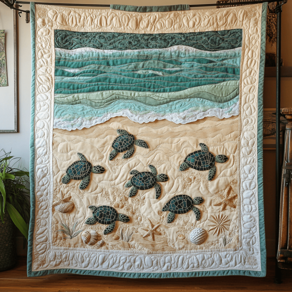 Turtle Spirit Quilted Blanket Holiday Throw Blanket Best Elephant Gift Ideas - Marykun