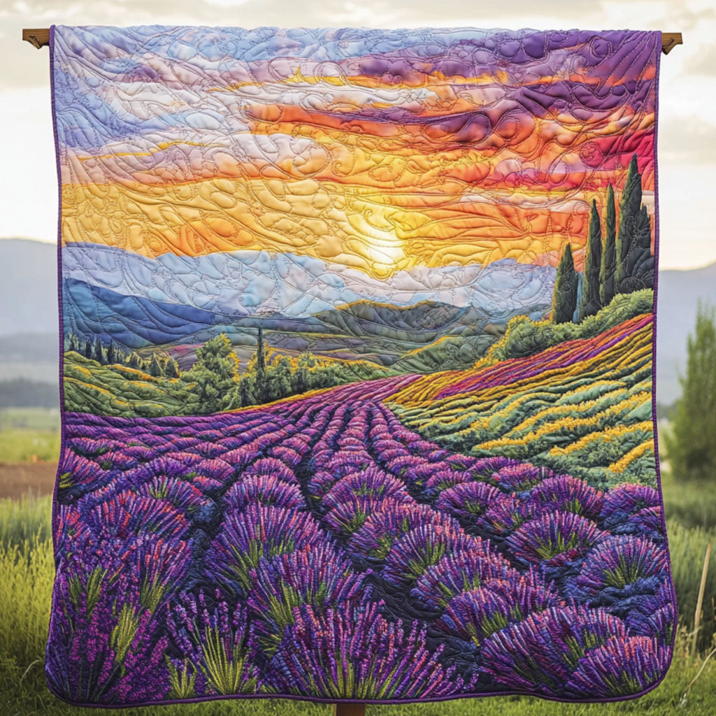 Twilight Serenity Quilted Blanket Bed Christmas Decor Lavender Themed Gifts - Marykun