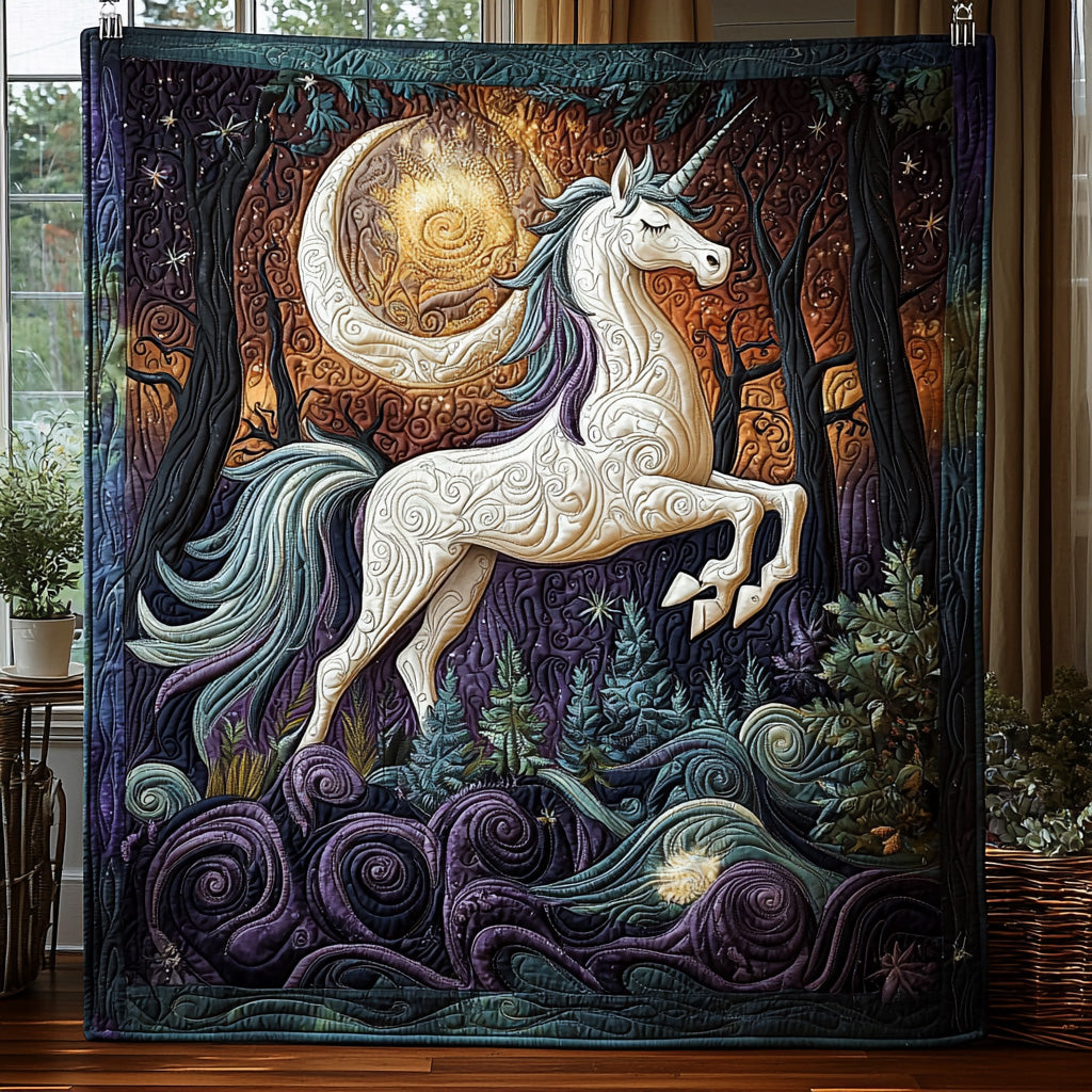 Twilight Unicorn Quilted Blanket Bedroom Xmas Decor Unique Patriotic Gifts - Marykun