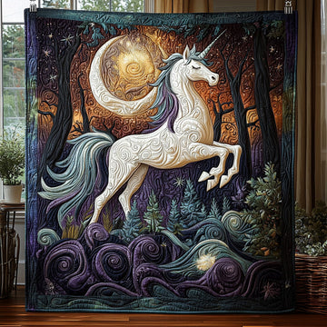 Twilight Unicorn Quilted Blanket Bedroom Xmas Decor Unique Patriotic Gifts - Marykun