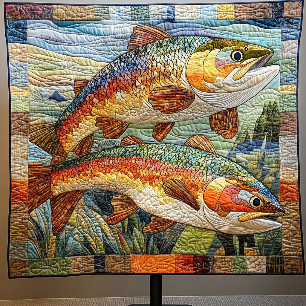 Underwater Tapestry Quilted Blanket Christmas Bedroom Decor Cool Fishing Gifts - Marykun