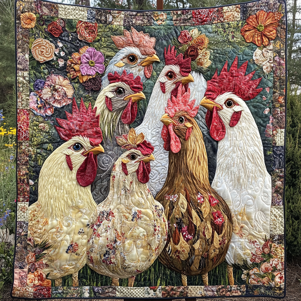 Urban Roosters Quilted Blanket Holiday Throw Blanket Patriotic Gifts For Dad - Marykun